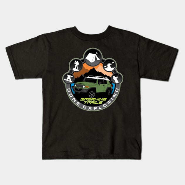 BT GONE EXPLORING Kids T-Shirt by razrgrfx